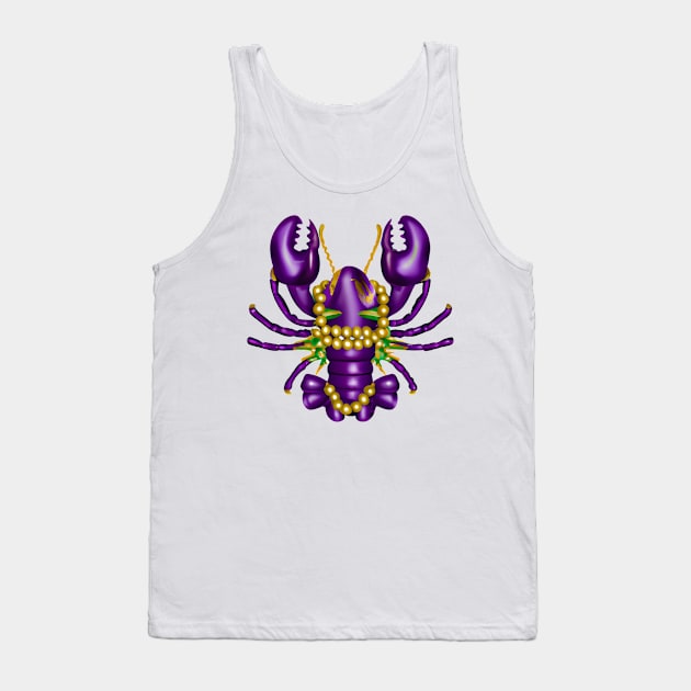 Mardi Gras Crawfish #3 Tank Top by Chromatic Fusion Studio